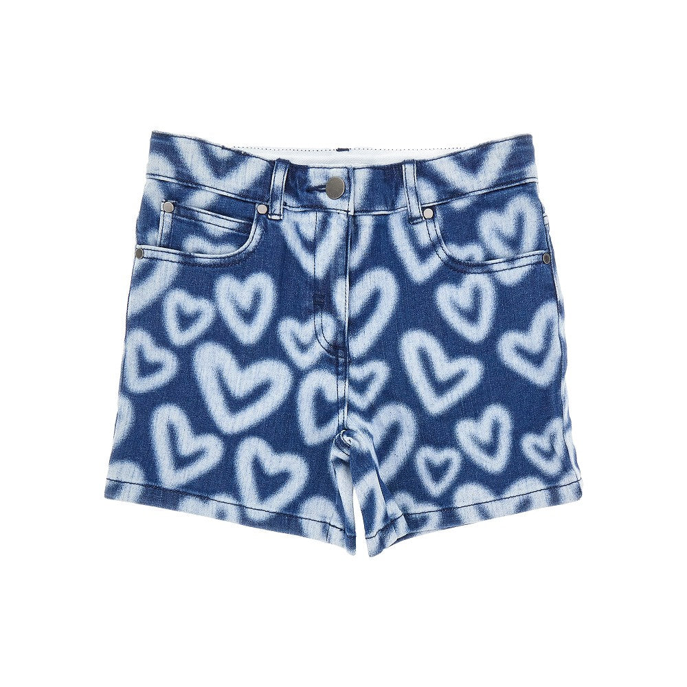 STELLA MCCARTNEY Heart print denim shorts Kids 6Y