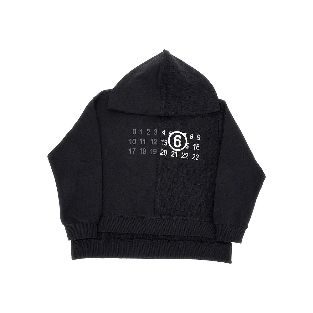 MM6 Logo print organic cotton hoodie Kids 8Y