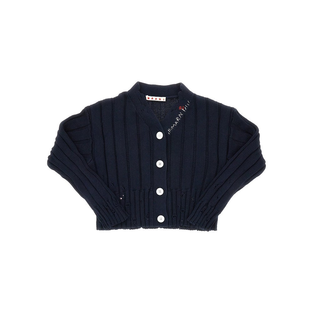 MARNI Distressed effect cotton cardigan Kids 8Y