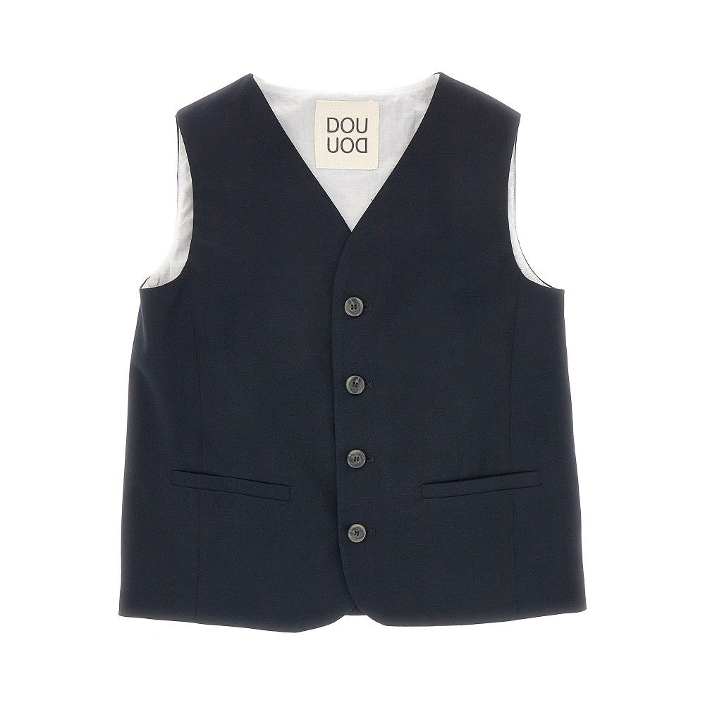 DOUDOU Viscose-blend single-breasted vest Kids 6Y