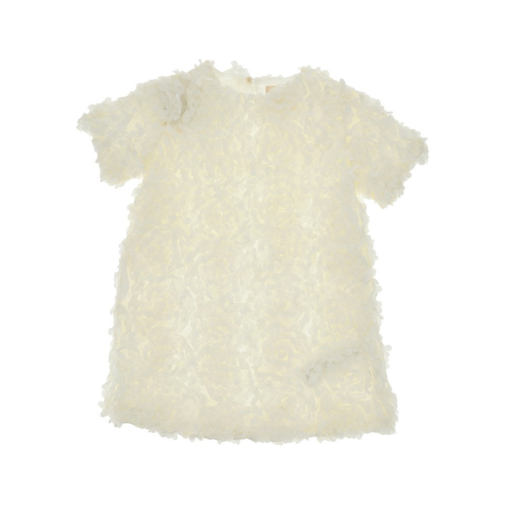 DOUDOU Tulle mini dress with flowers appliques Kids 6Y