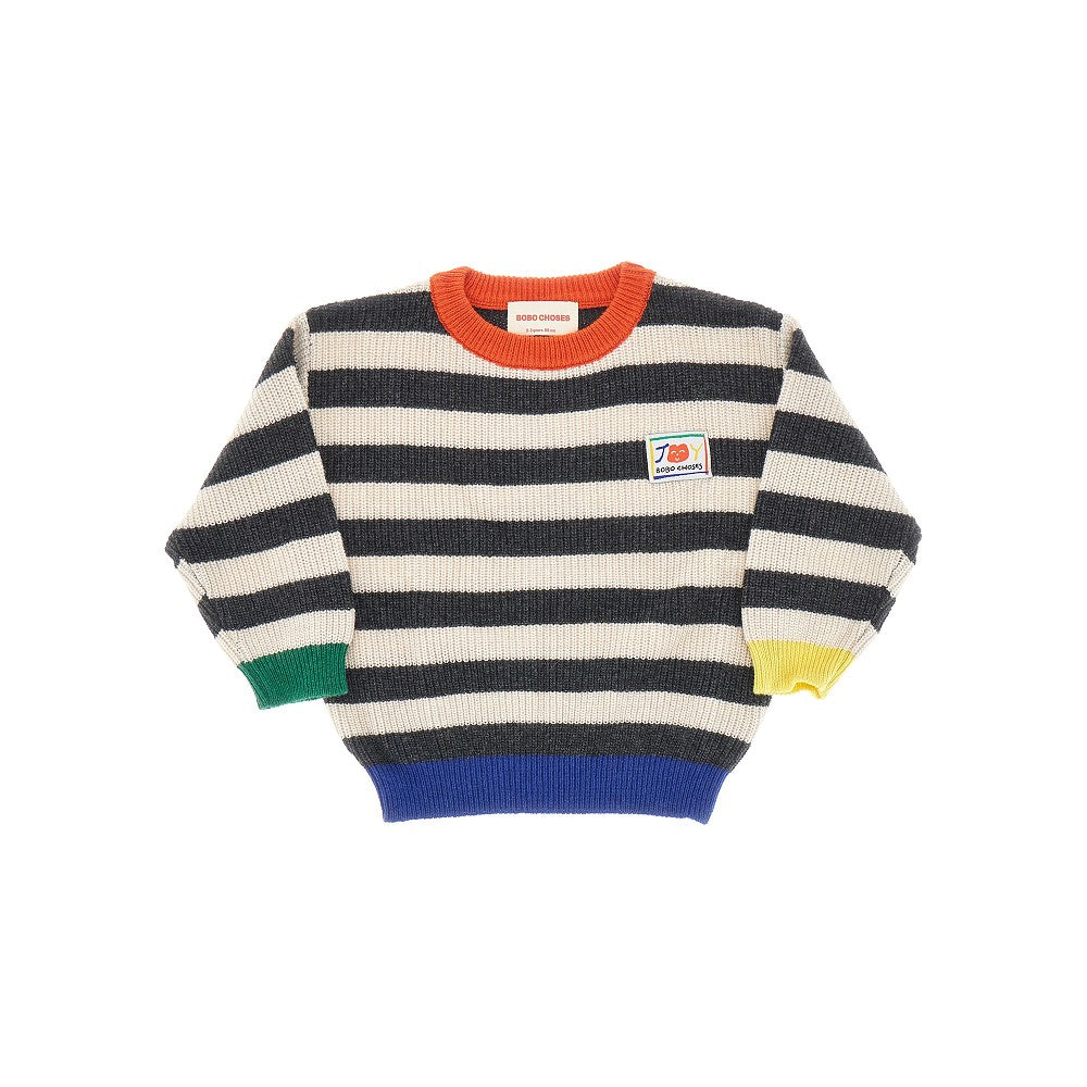BOBO CHOSES 'Smiling' striped sweater Kids 2/3