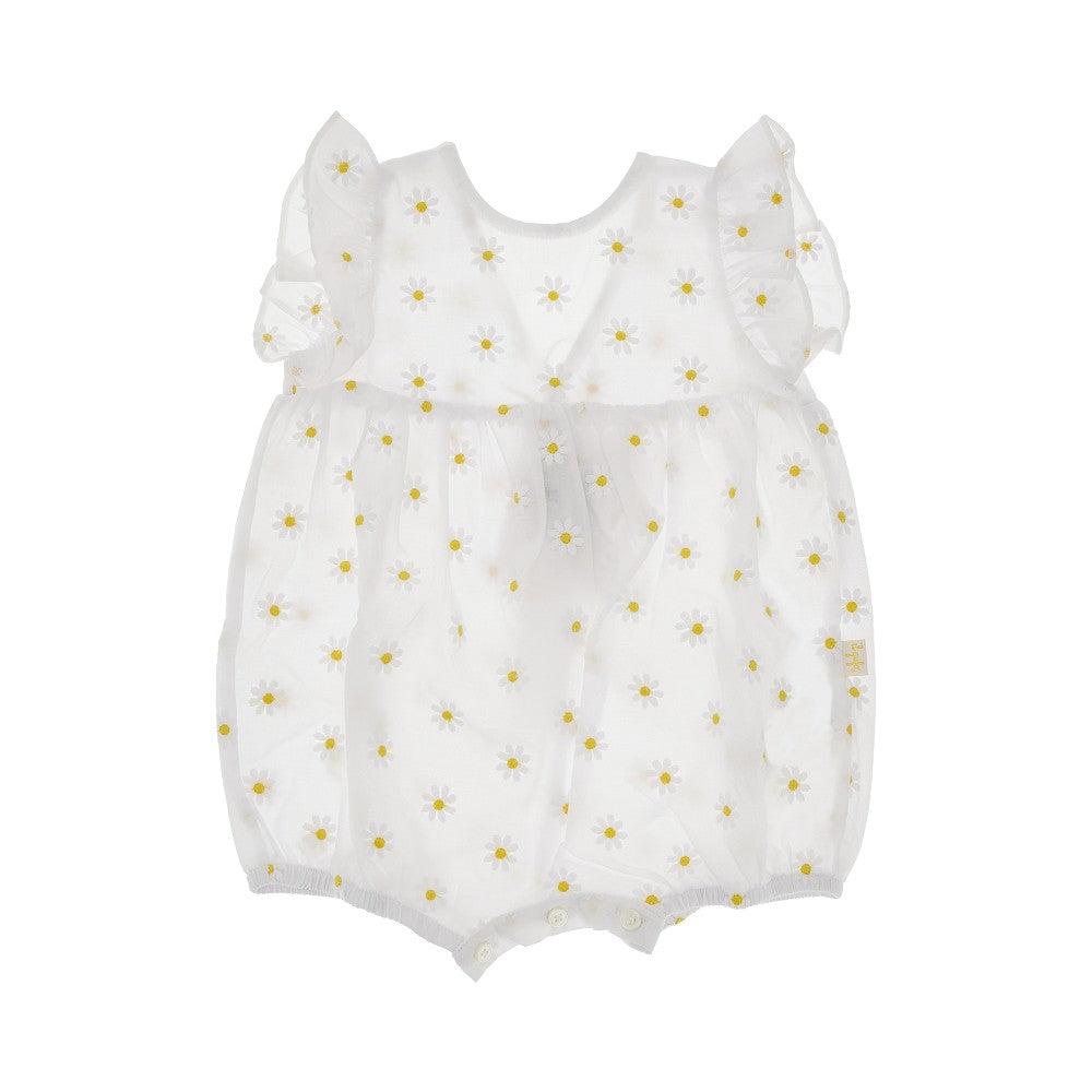 IL GUFO Flowers embroidery cotton rompers Kids 3M