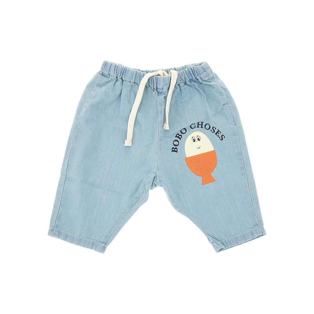 BOBO CHOSES 'Morning Egg' light denim pants Kids 3M