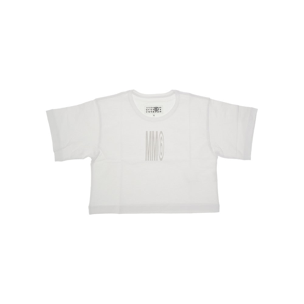 MM6 Logo print cropped T-shirt Kids 8Y