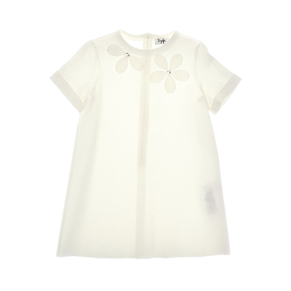 IL GUFO Jersey mini dress with flowers details Kids 10Y