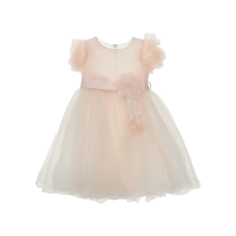BIMBALO' Tulle dress with floral detail and bow Kids 70