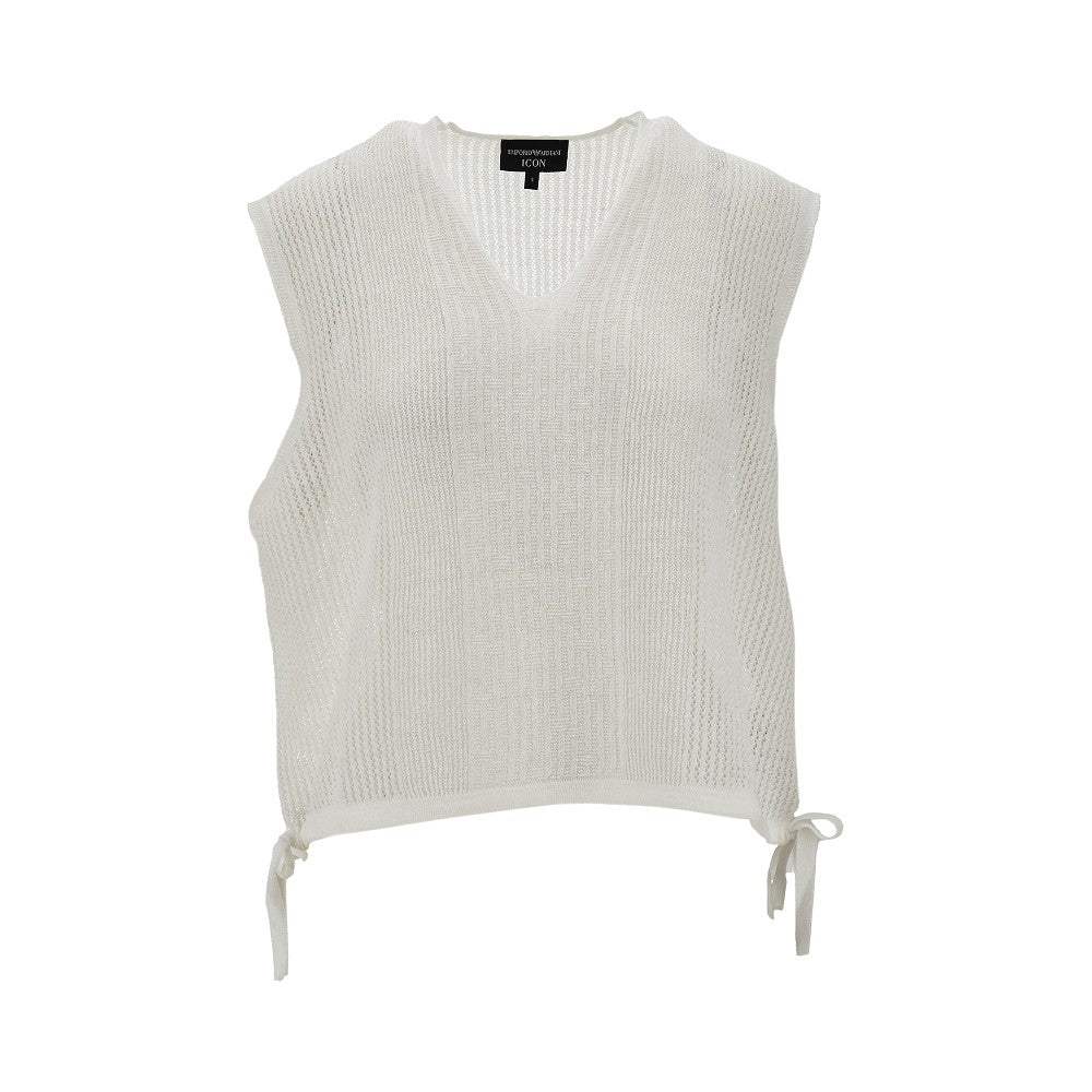 EMPORIO ARMANI ICON linen and cotton top Woman S