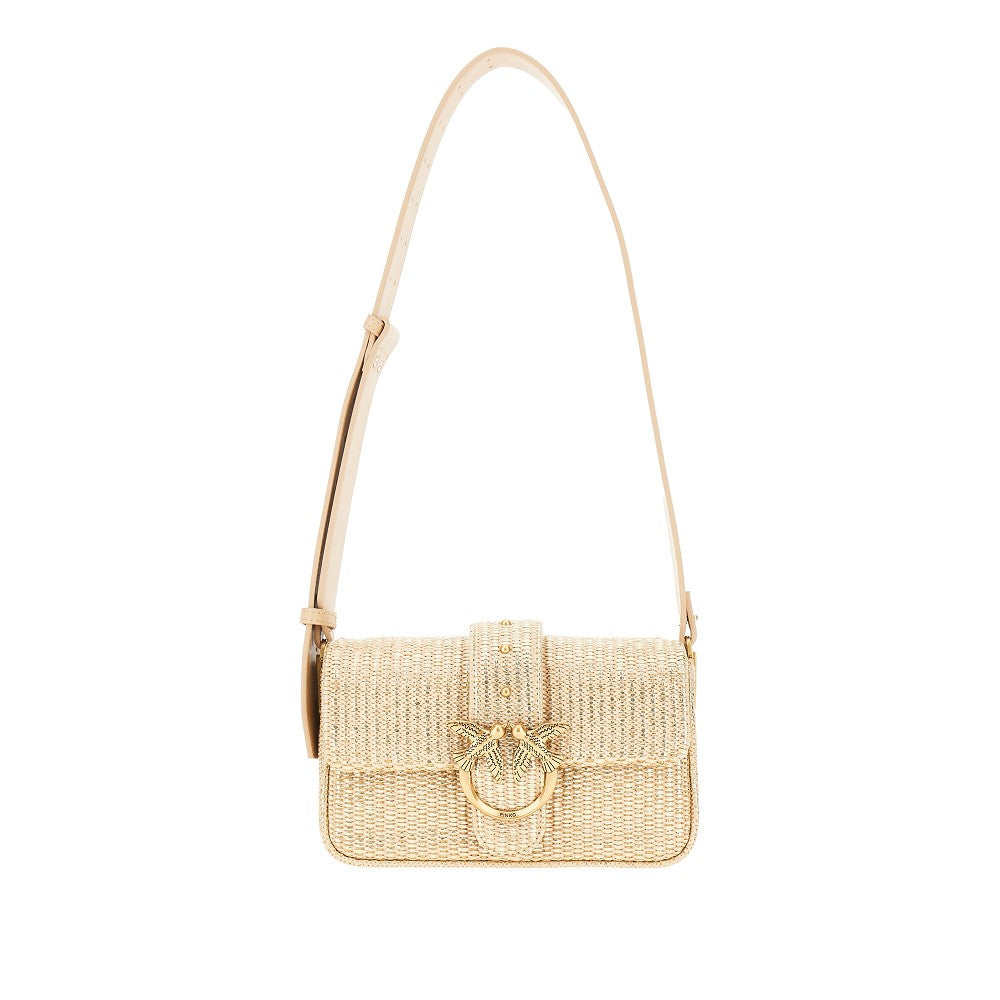 PINKO Laminated raffia mini Love One bag Woman One Size