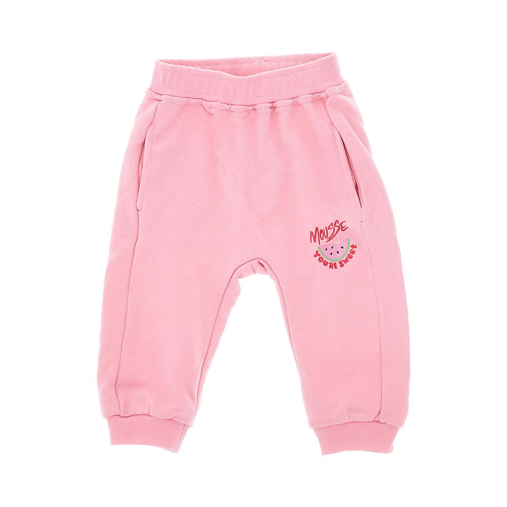MOUSSE DANS LA BOUCHE Cotton french terry joggers with print Kids 9M