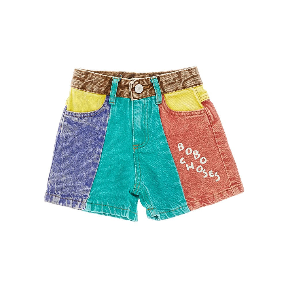 BOBO CHOSES Color Block denim shorts Kids 2/3