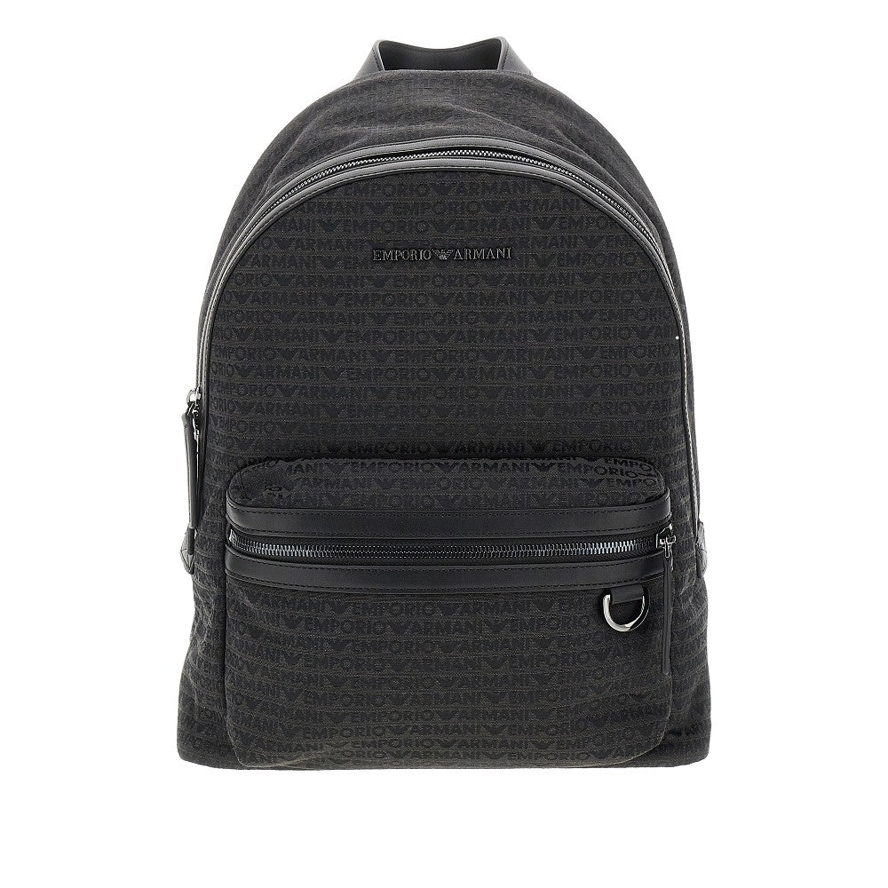 EMPORIO ARMANI Jacquard logo fabric backpack Man One Size