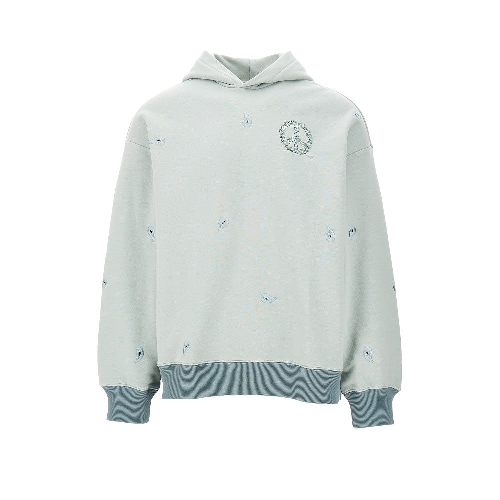 EMPORIO ARMANI Embroidered hoodie with openworked motif Man M
