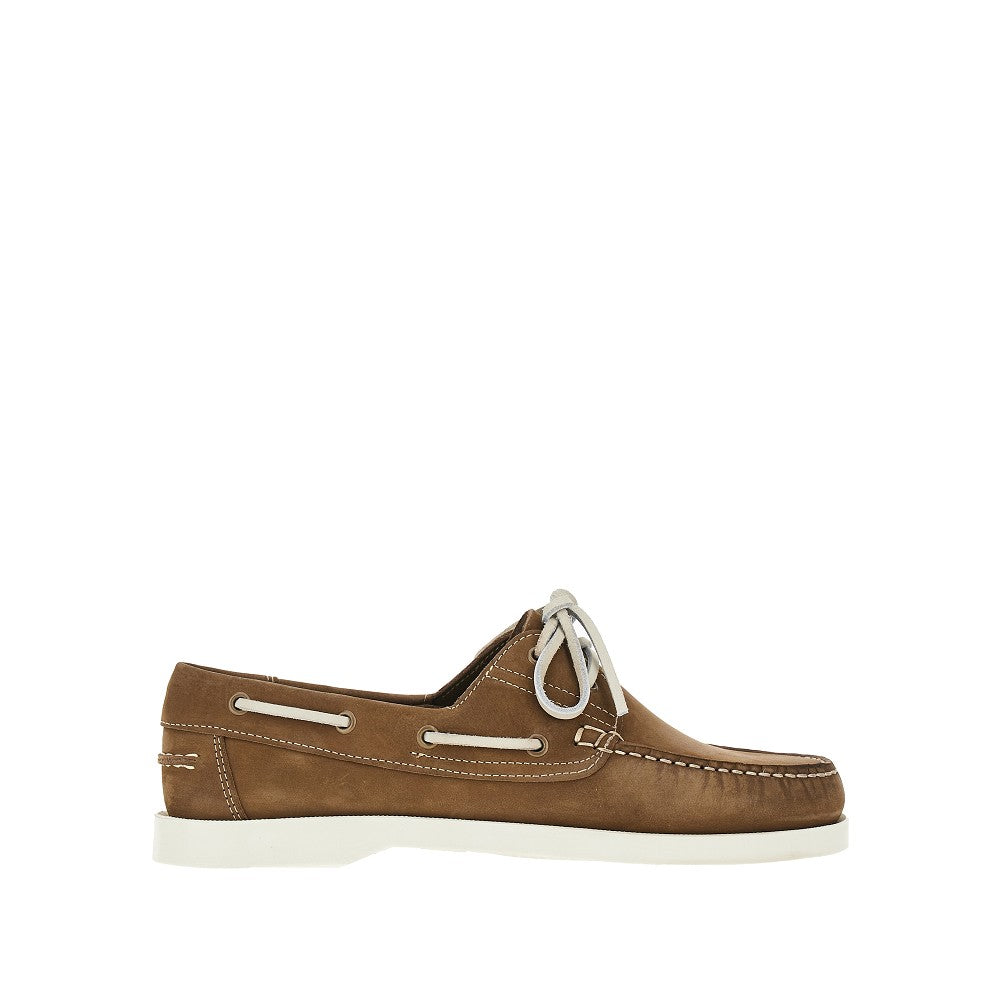 SAXONE 'Skye' Nubuck leather boat shoes Man 39