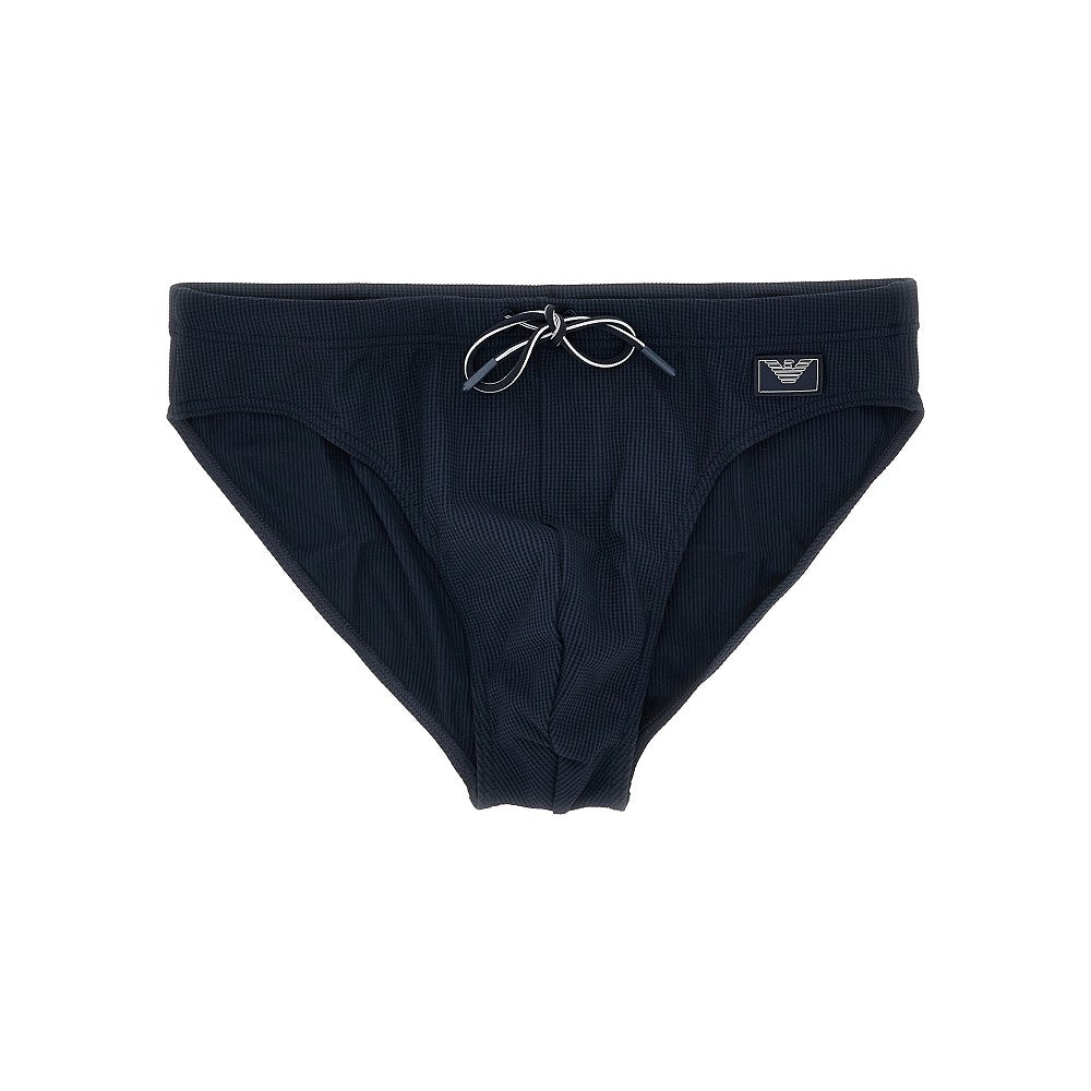 EMPORIO ARMANI Seersucker swim briefs Man S
