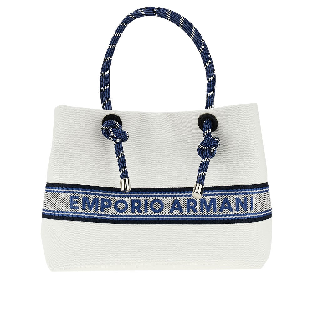 EMPORIO ARMANI Medium cotton shopping bag with rope handles Woman One Size