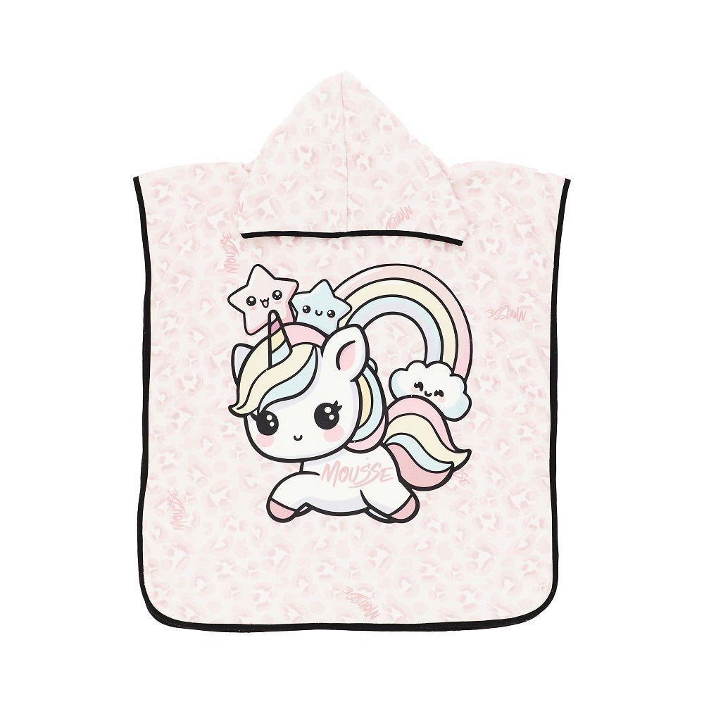 MOUSSE DANS LA BOUCHE Towel poncho with 'Unileo' print Kids One Size