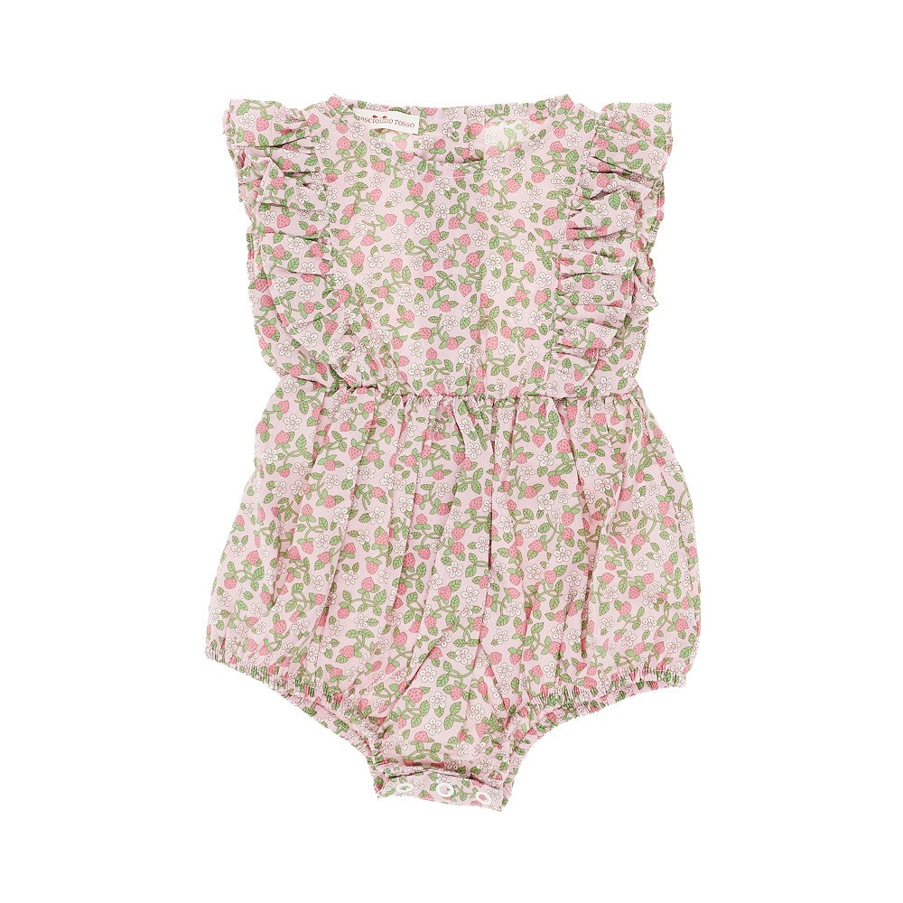 PESCIOLINO ROSSO Liberty cotton romper suit Kids 9M