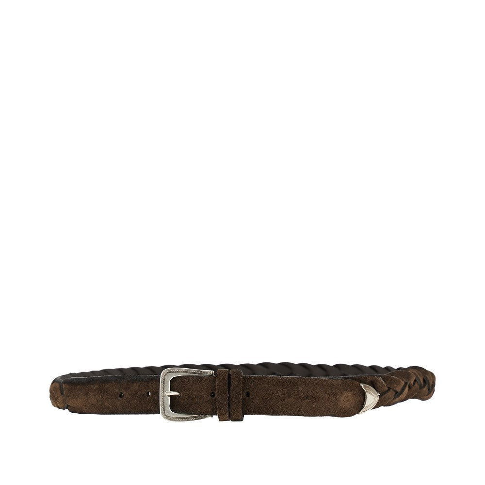 GIANNIFRANCO BELTS Braided suede leather belt Man 85