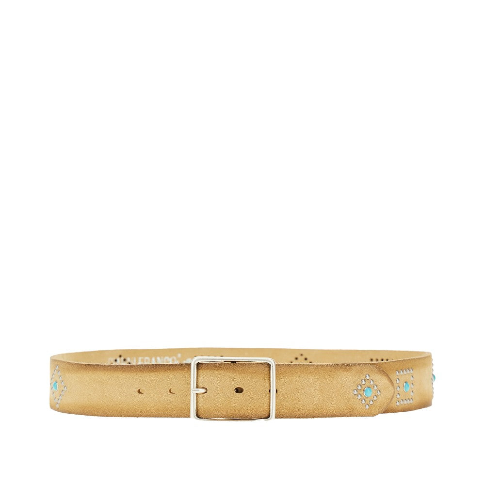 GIANNIFRANCO BELTS Suede leather belt with studs Man 85