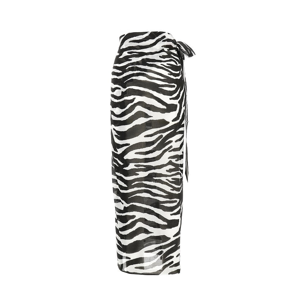 THE ATTICO Zebra-striped muslin sarong Woman 40