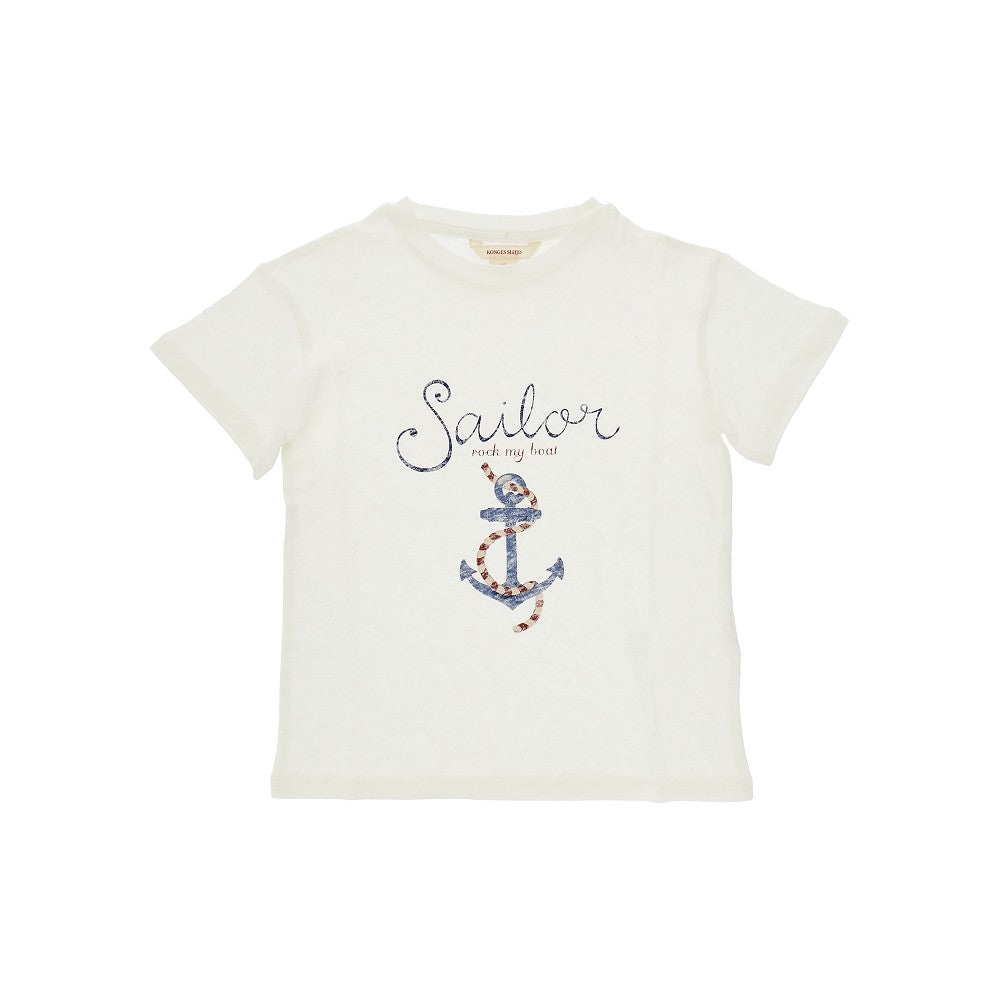 KONGES SLOJD Cotton and linen-blend t-shirt Kids 3Y