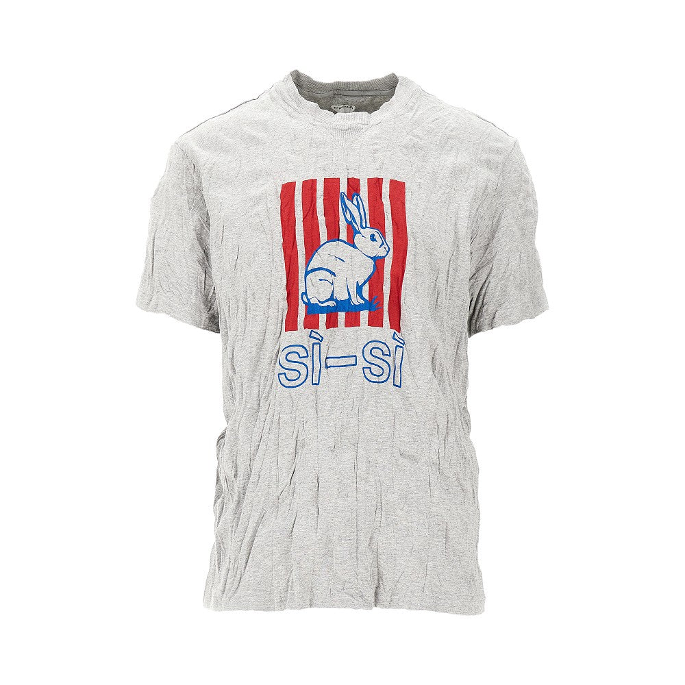 BOTTEGA VENETA Rabbit print froissé jersey T-shirt Man S