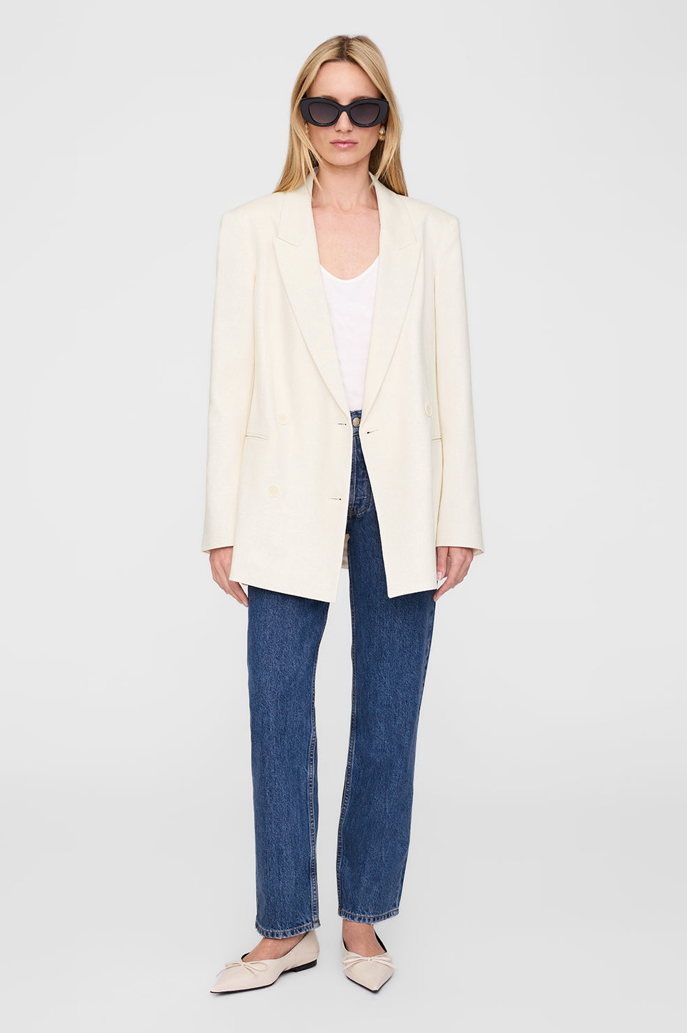 Jasmine Blazer - Cream Xs