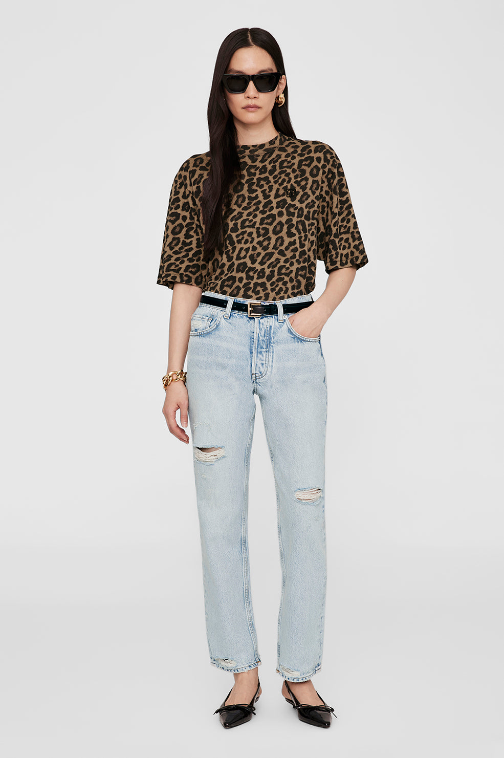 Avi Tee - Black And Brown Leopard Xs
