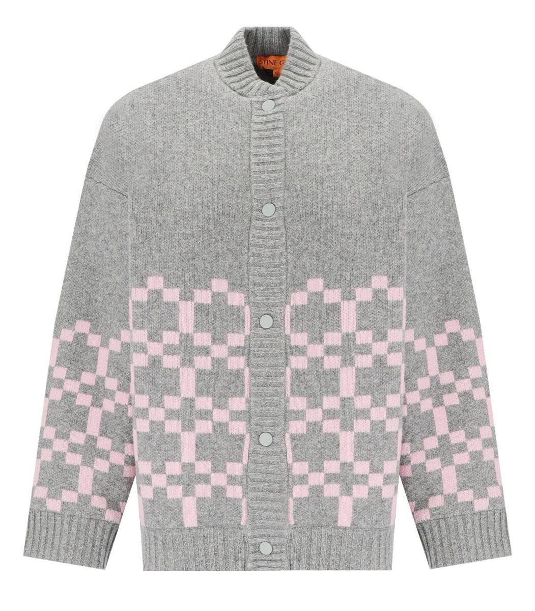 Stine Goya Tino Grey And Pink Bomber Jacket