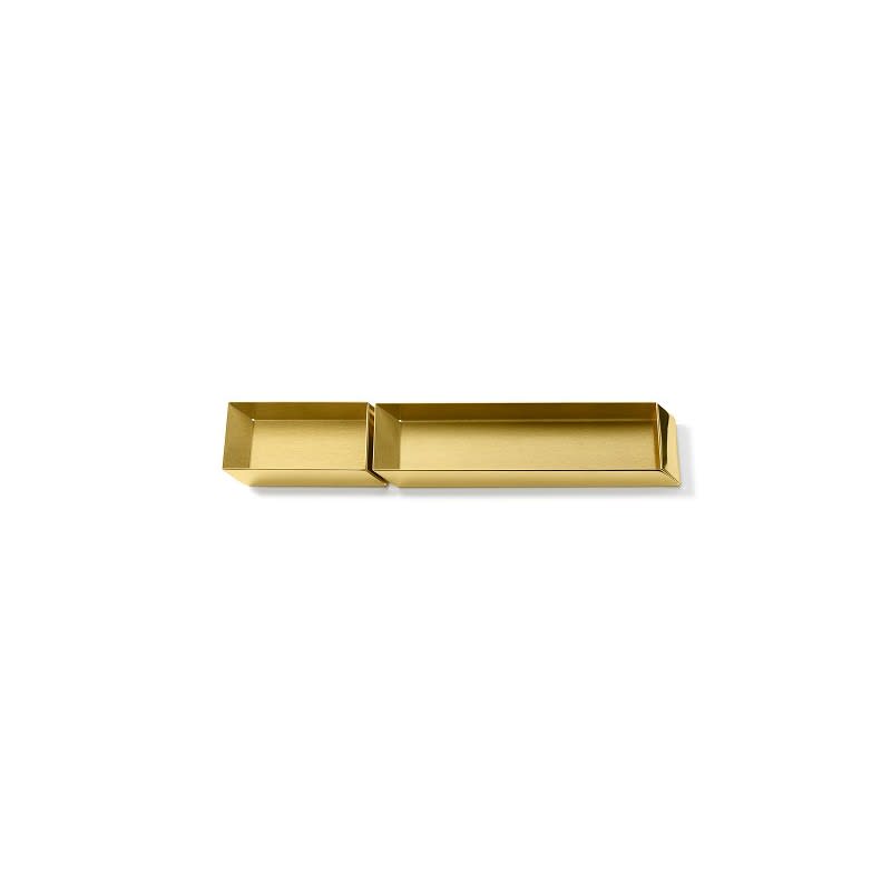 Ghidini 1961 Axonometry - Pen & cards Desk Trays Set Polished Brass