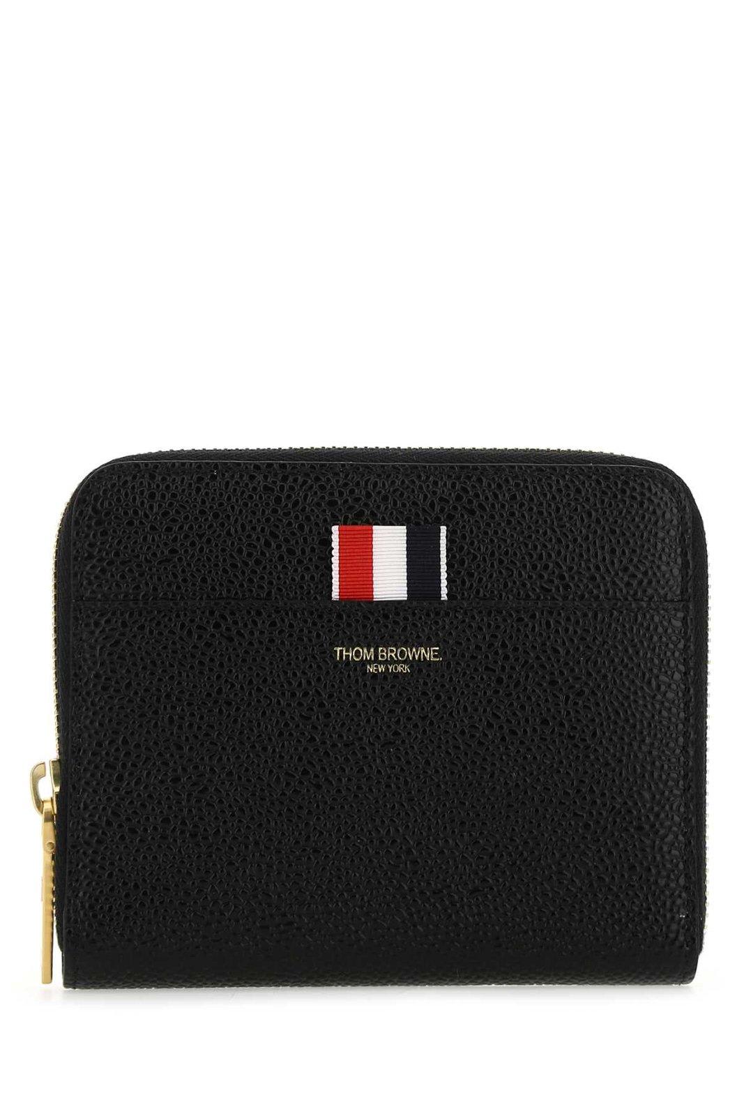 Thom Browne Logo Embossed Zipped Wallet