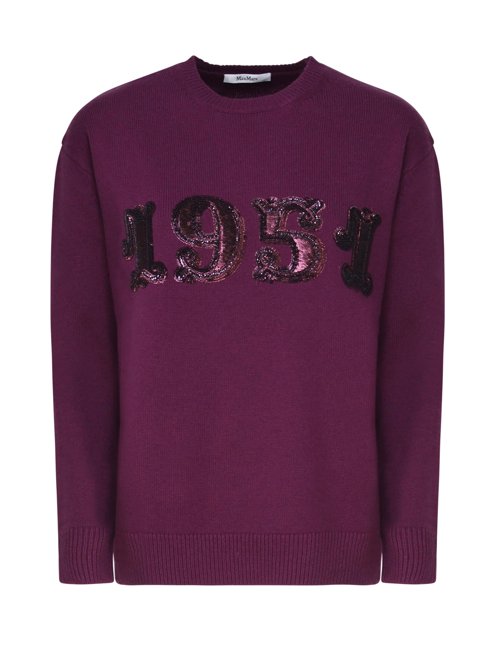 Max Mara Plata Pullover In Wool, Cashmere And Sequins