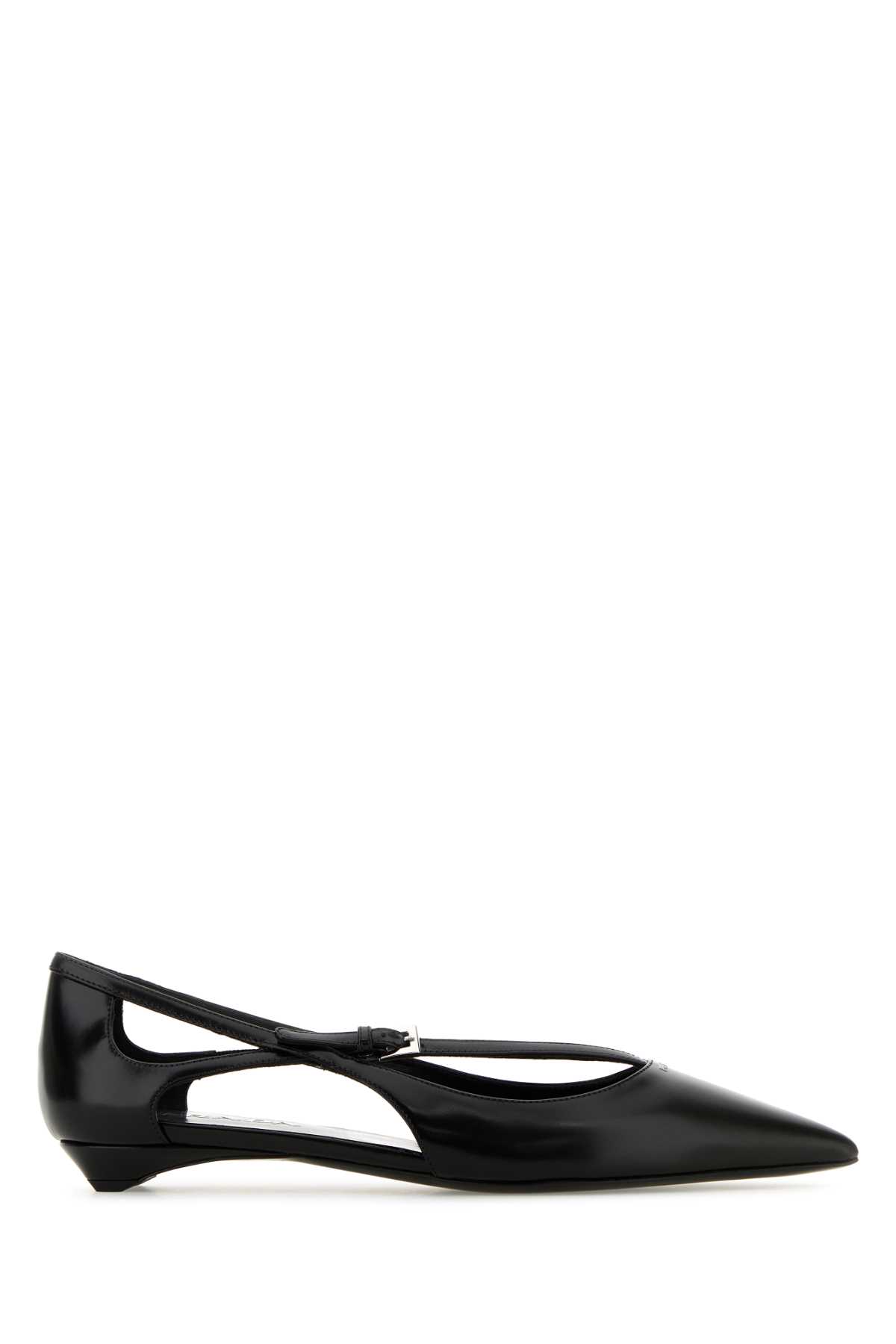 Prada Black Leather Ballerinas