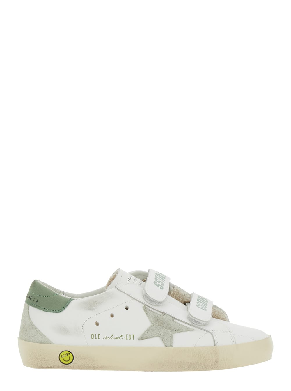 Golden Goose old School White Sneakers With Star Patch On The Side And Logo Lettering On The Front In Leather Boy