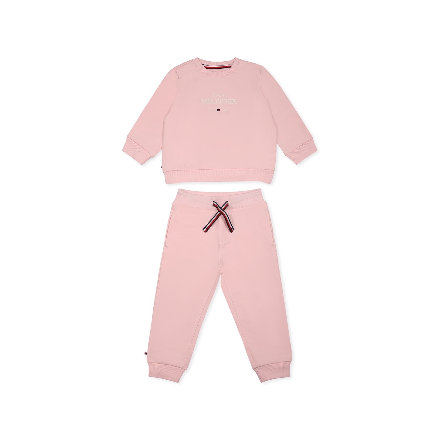 Tommy Hilfiger Pink Suit For Baby Girl With Logo