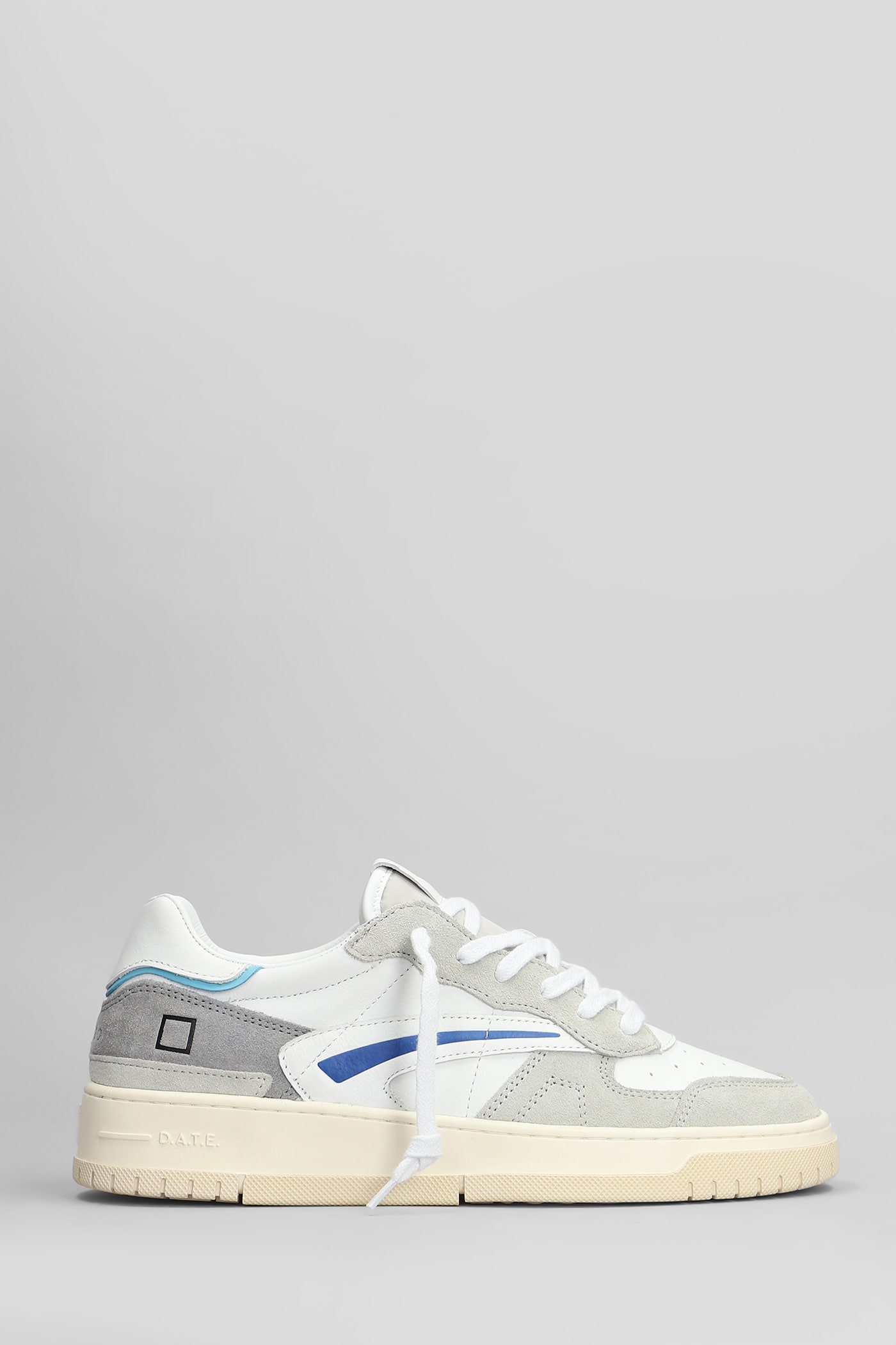 D. A.T. E. Torneo Pure Soft Sneakers In White Suede And Leather