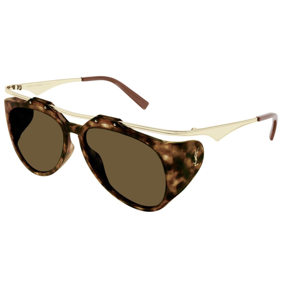 Saint Laurent Eyewear Sl M137/f Amelia002 Havana Gold Brown