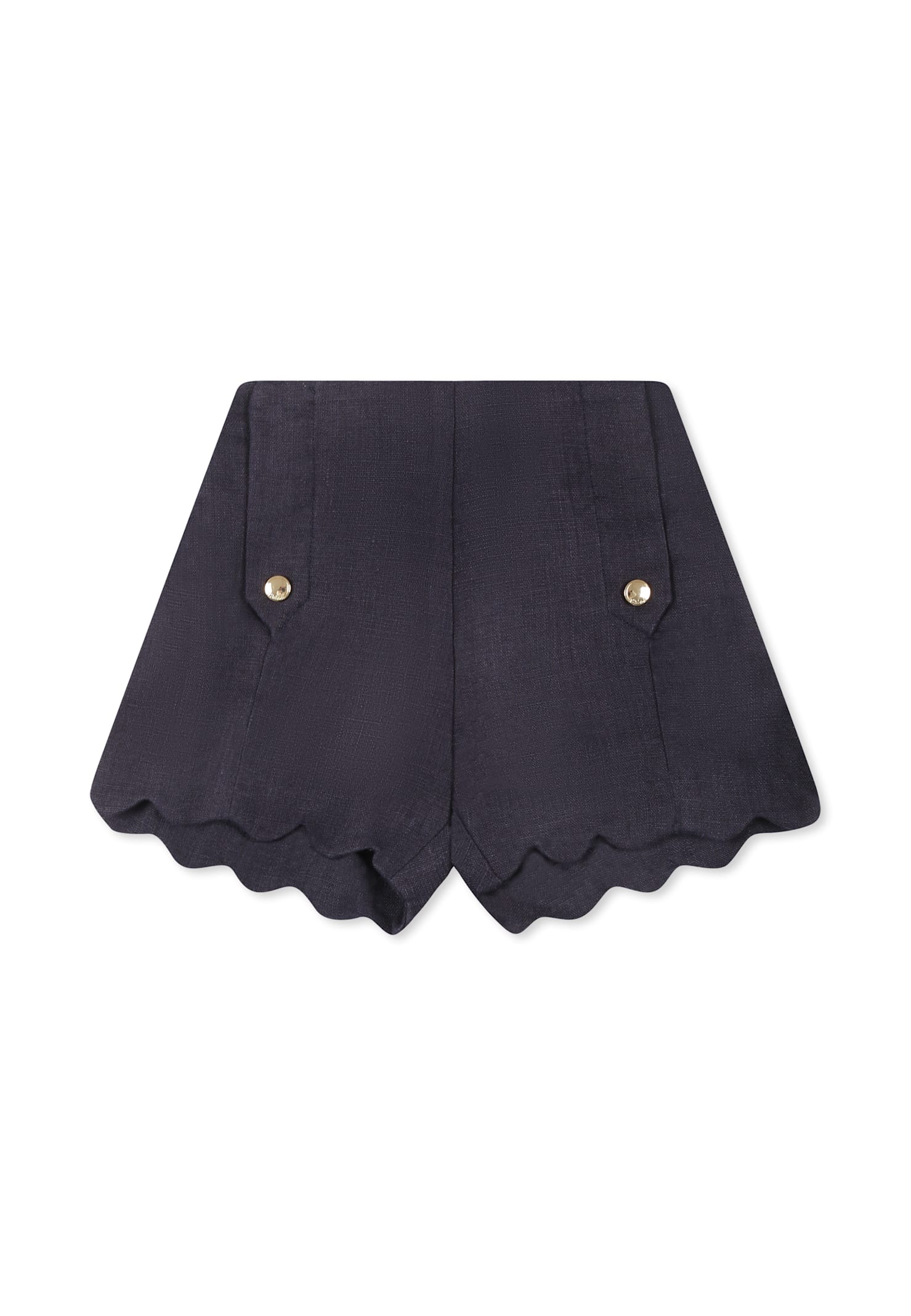 Chloé Blue Shorts For Baby Girl With Logo