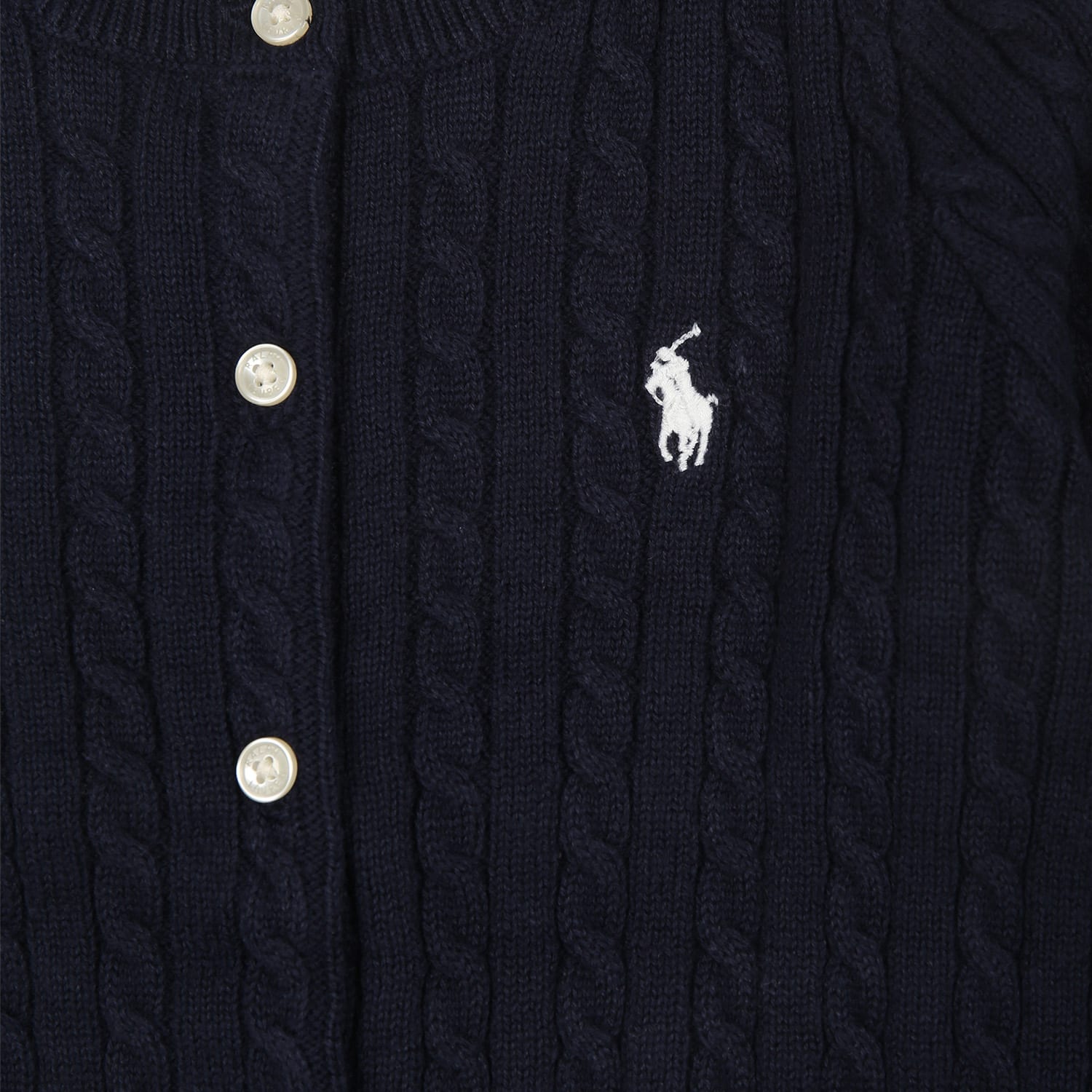 Ralph Lauren Blue Cardigan For Baby Girl With Logo