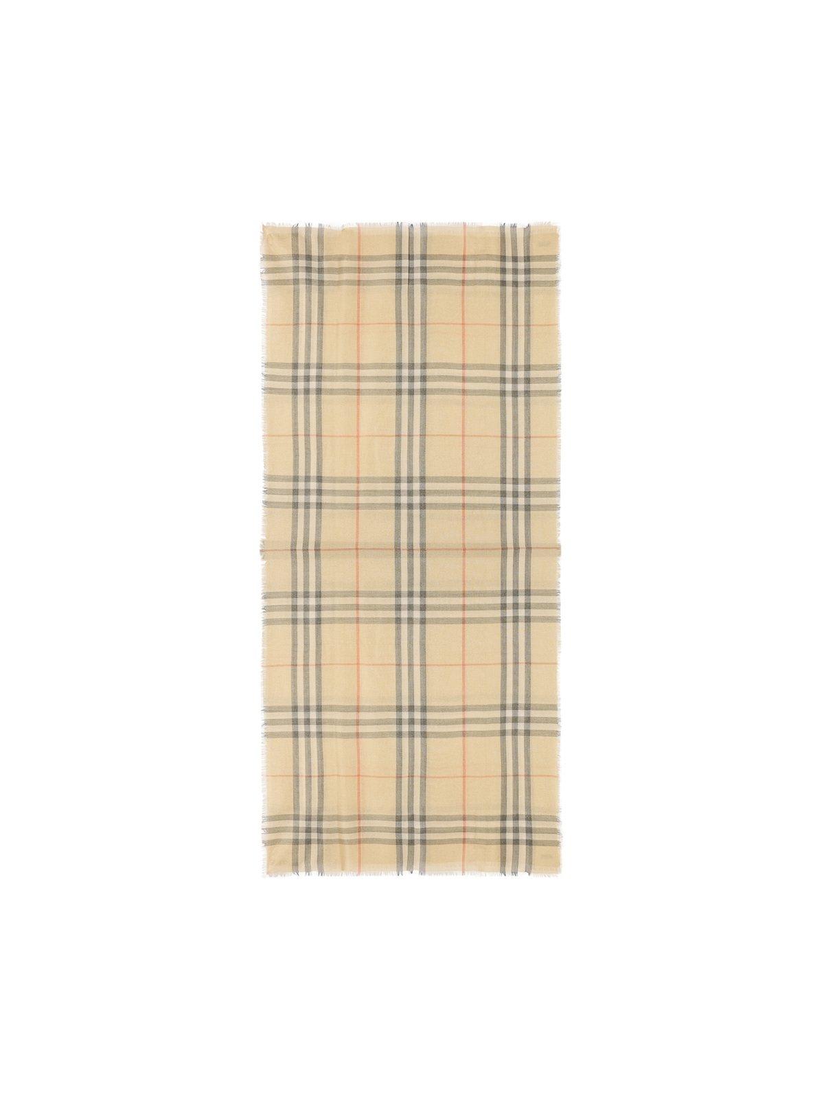 Burberry Checked Frayed-edge Scarf