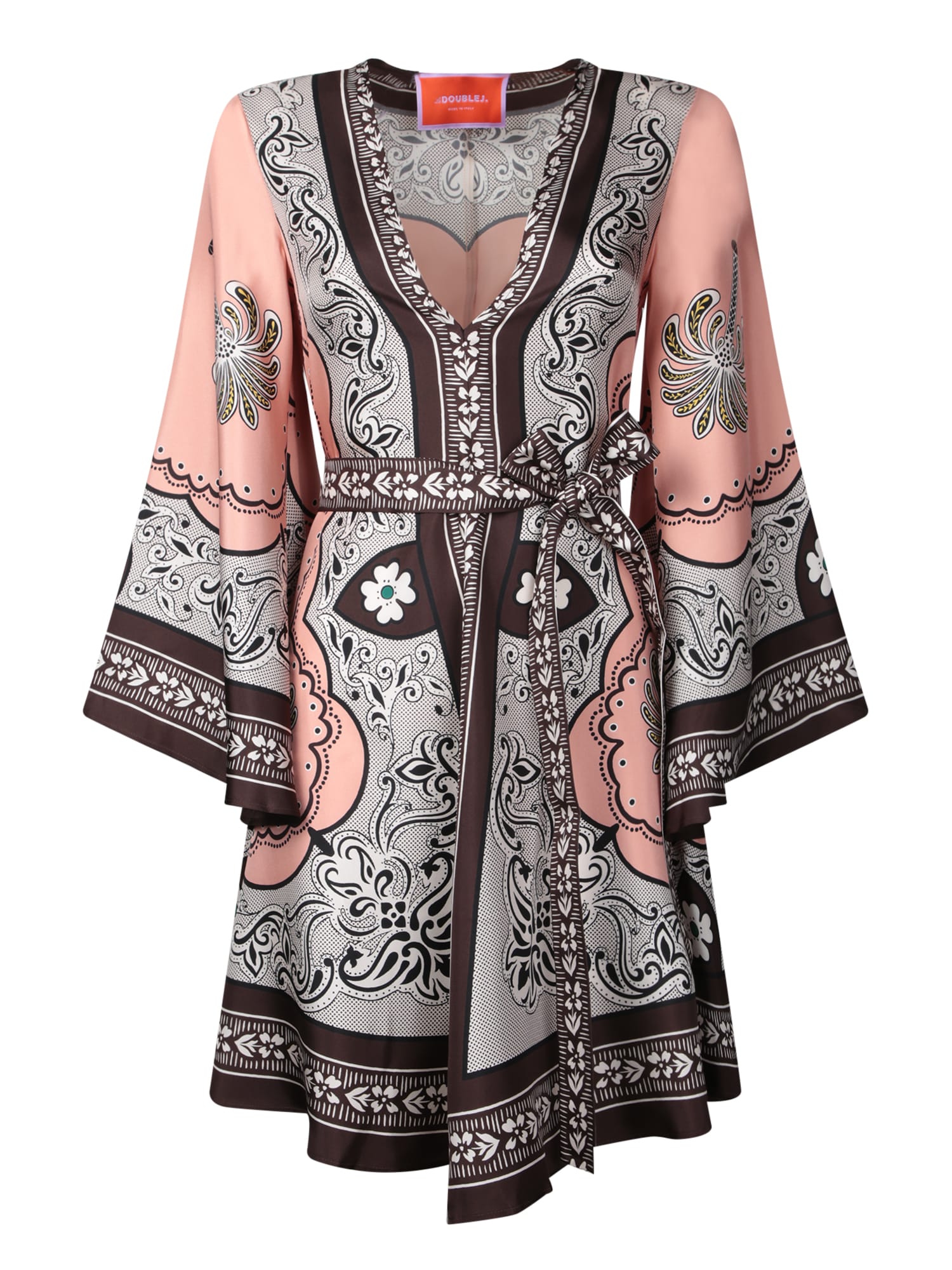 La DoubleJ Magnificent Short Dress In Pink Multicolor