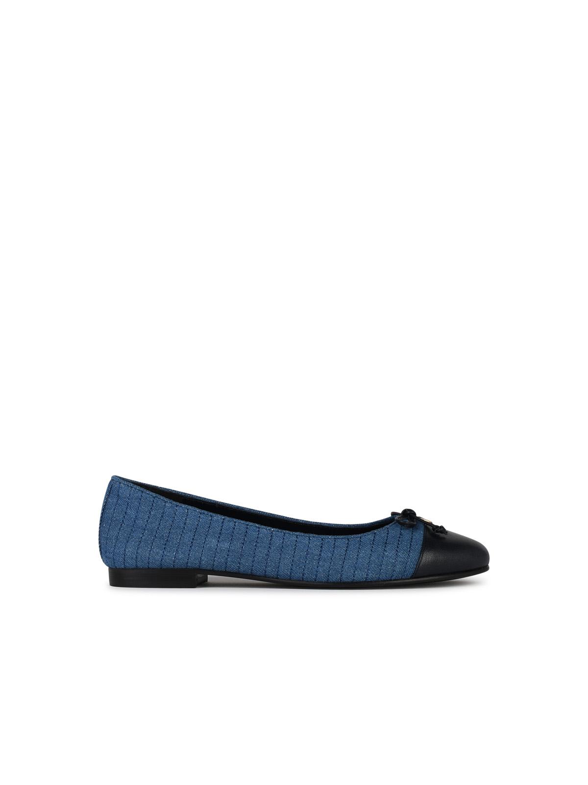 Tory Burch matelassé Ballet Flats In Blue Denim Blend