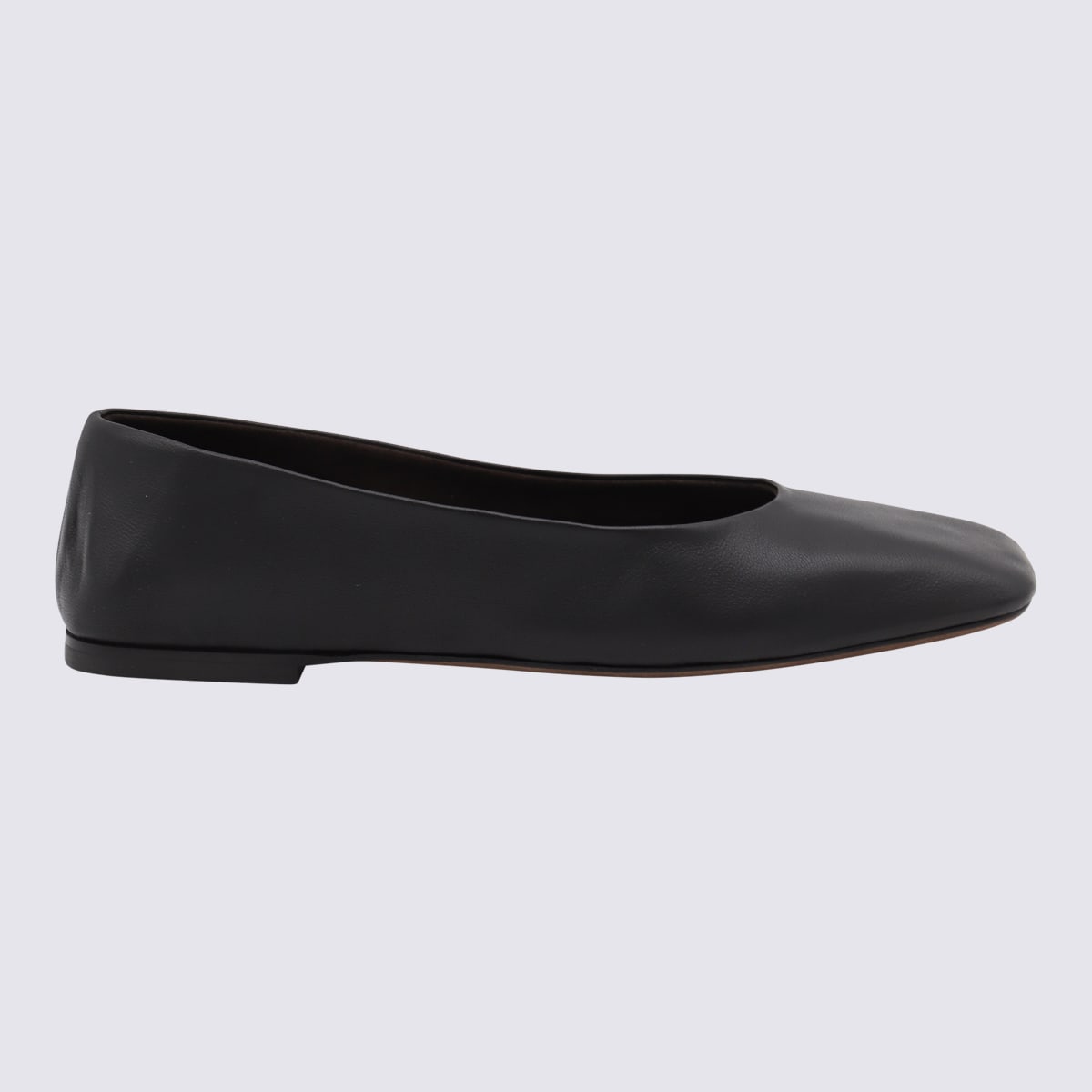 The Row Black Leather Flats