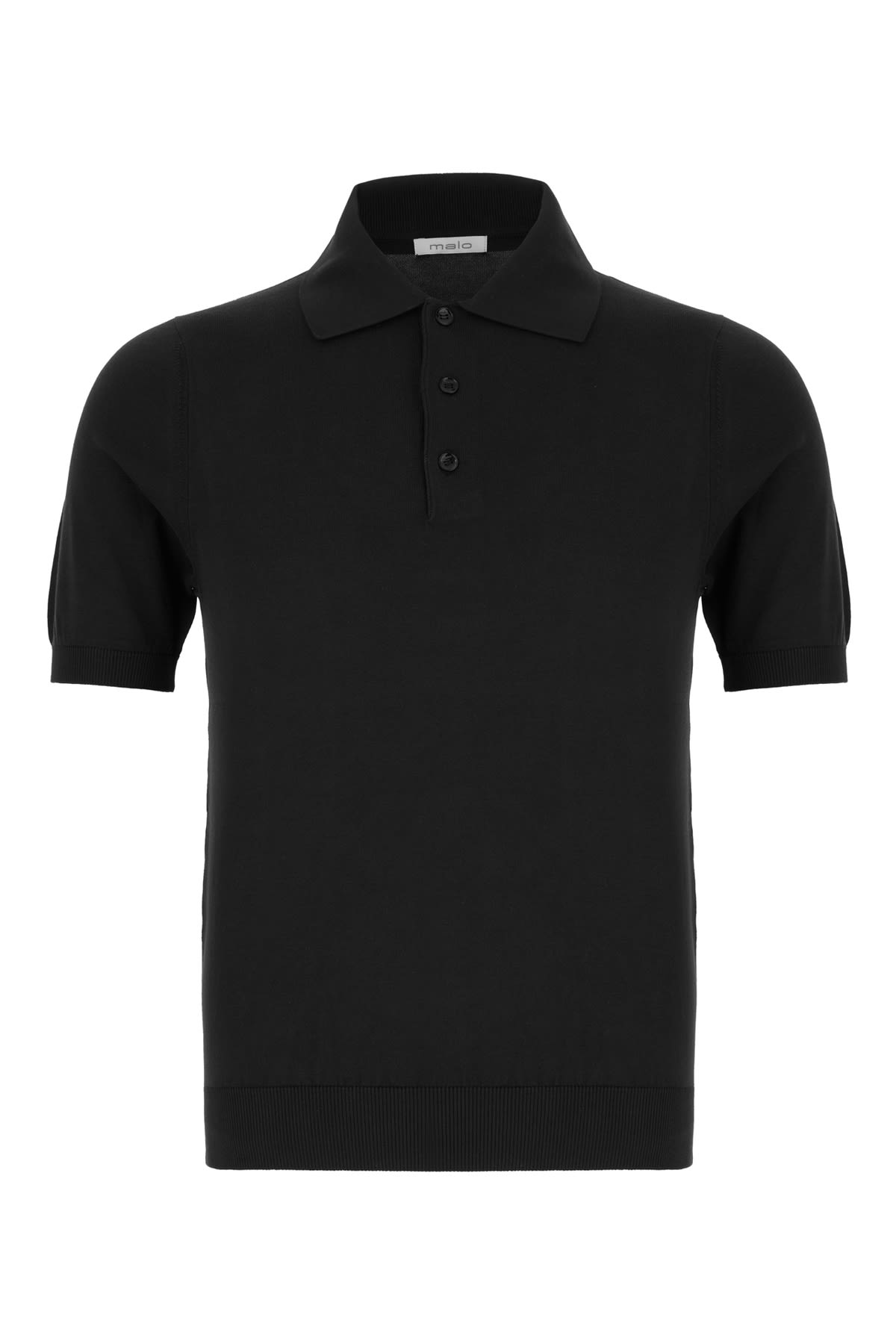Malo Black Cotton Polo Shirt