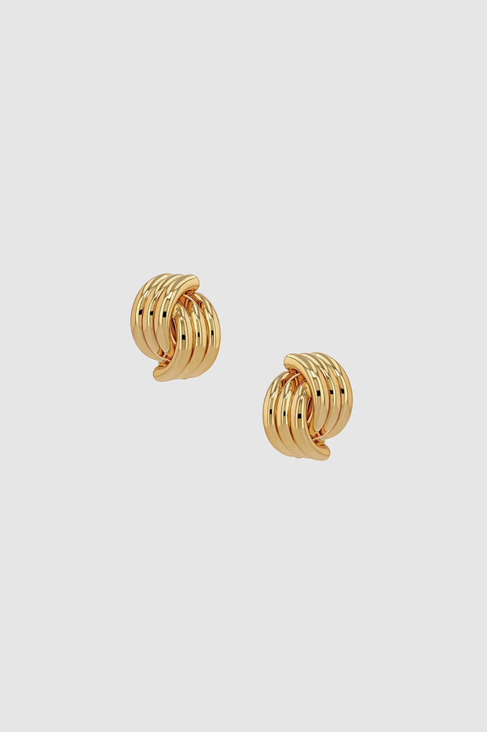 Small Crossover Ribbed Earrings - Gold One