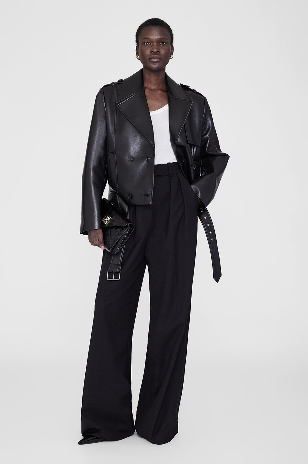 Greer Jacket - Black Recycled Leather S