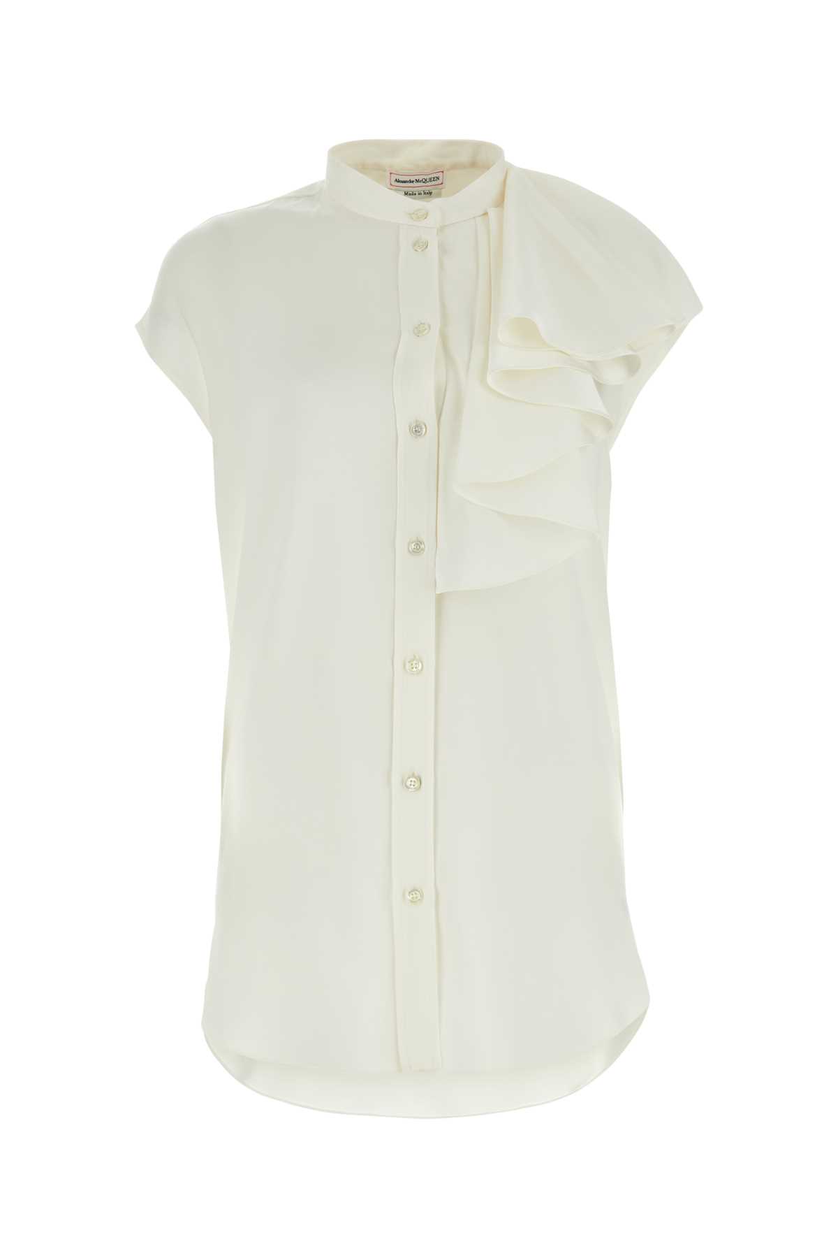 Alexander McQueen White Satin Blouse