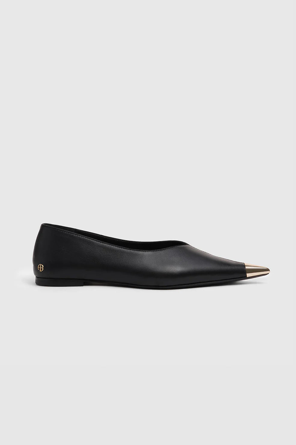 Nina Flats With Metal Toe Cap - Black 39