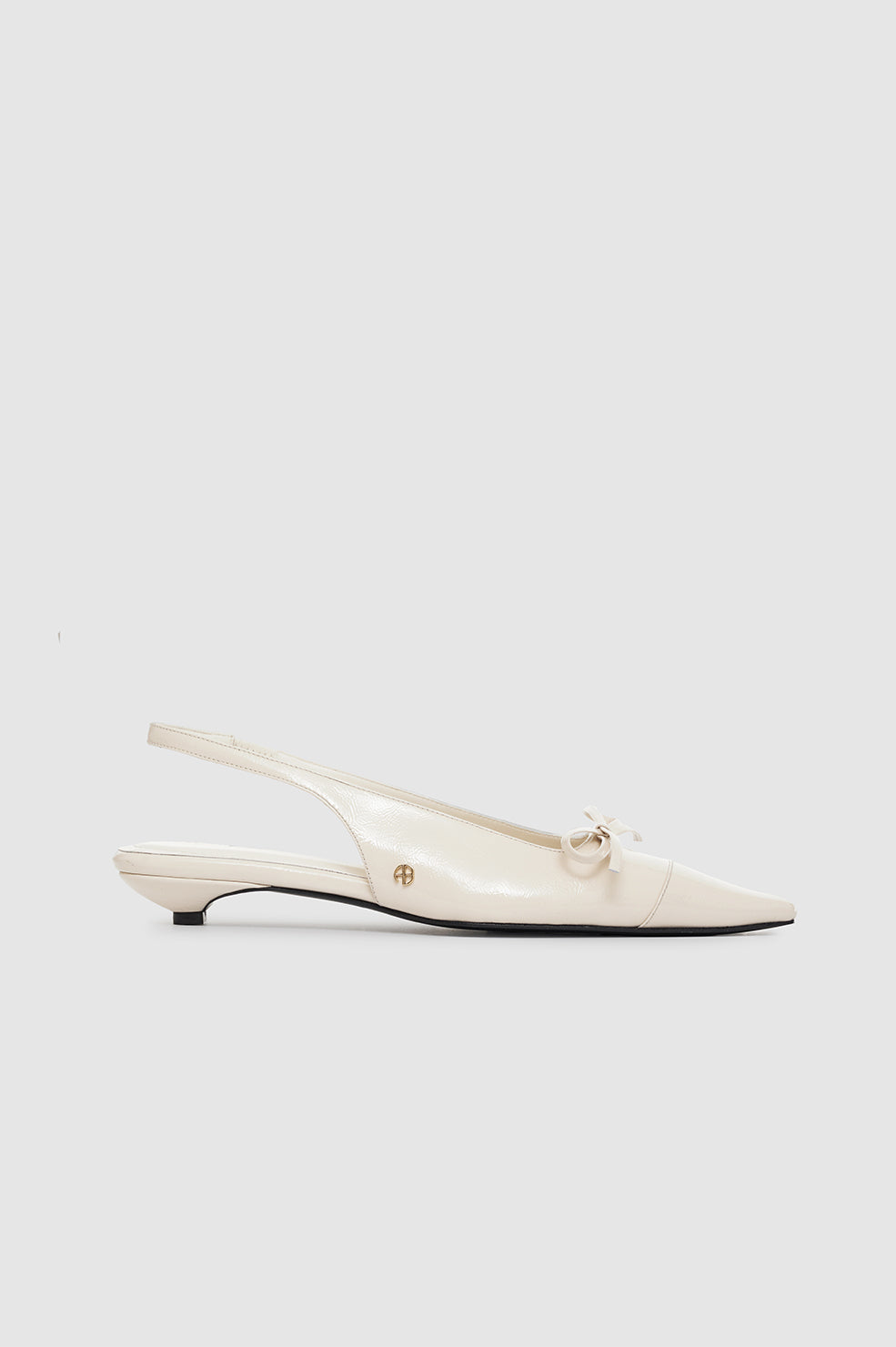 Zoey Slingback Heels - Bone Crinkled Patent 41